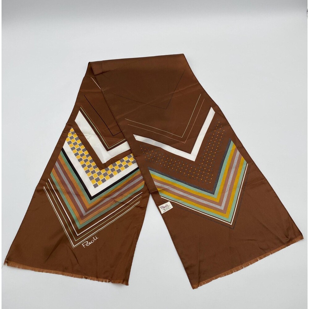 1970s Paoli Chevron Scarf: Geometric Vintage Fashion Accessory